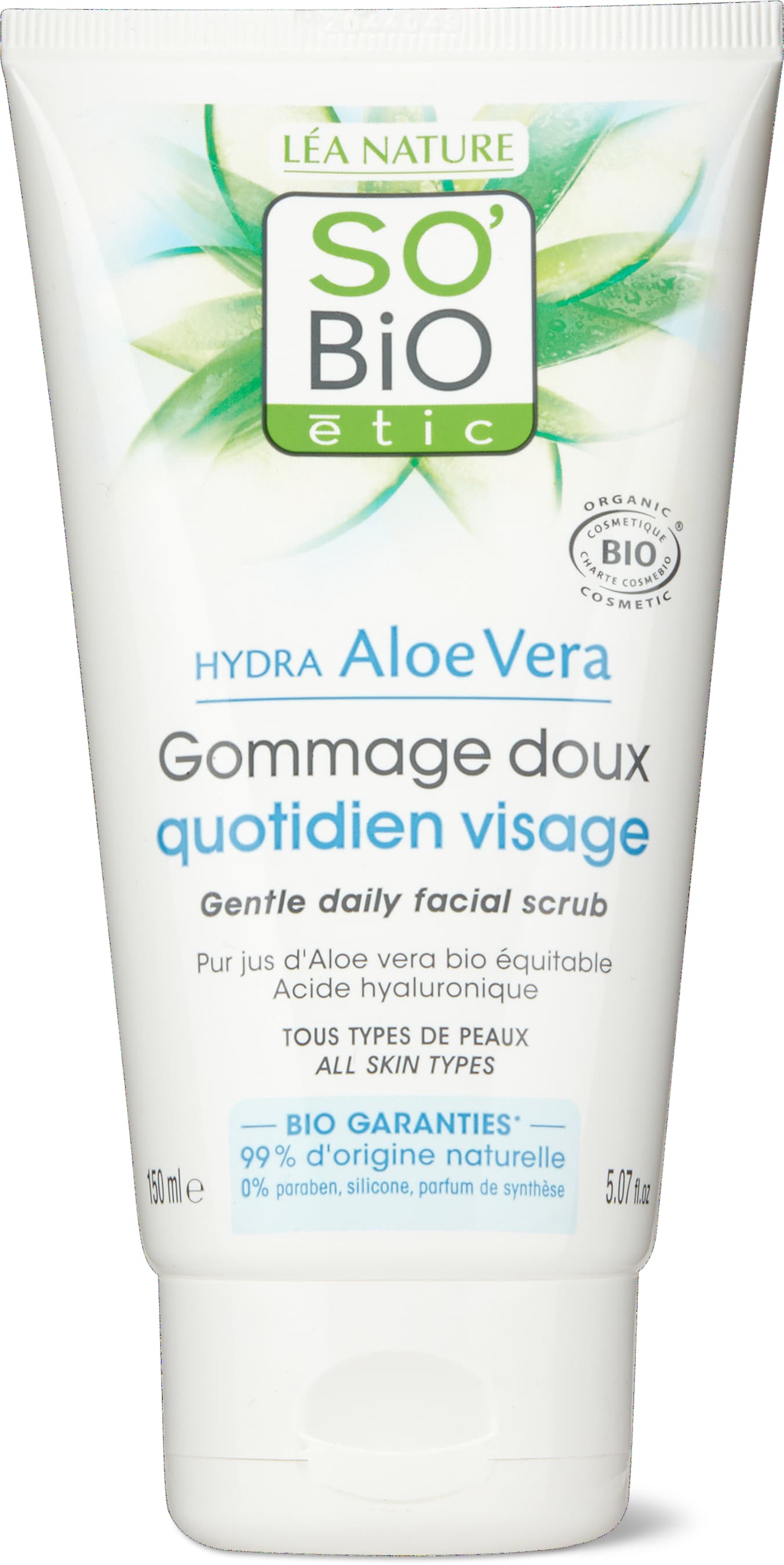 Scrub delicato per il viso Hydra Aloe Vera Aloe vera e acido ialuronico